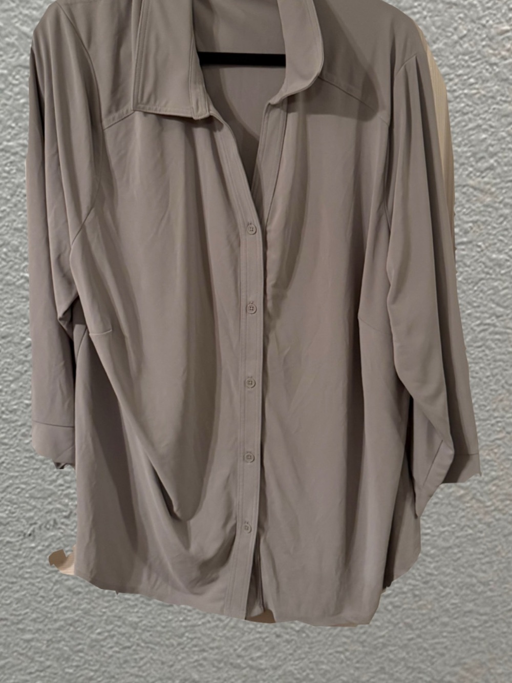 Adrianna Papell Men's Taupe Button-Down Shirt